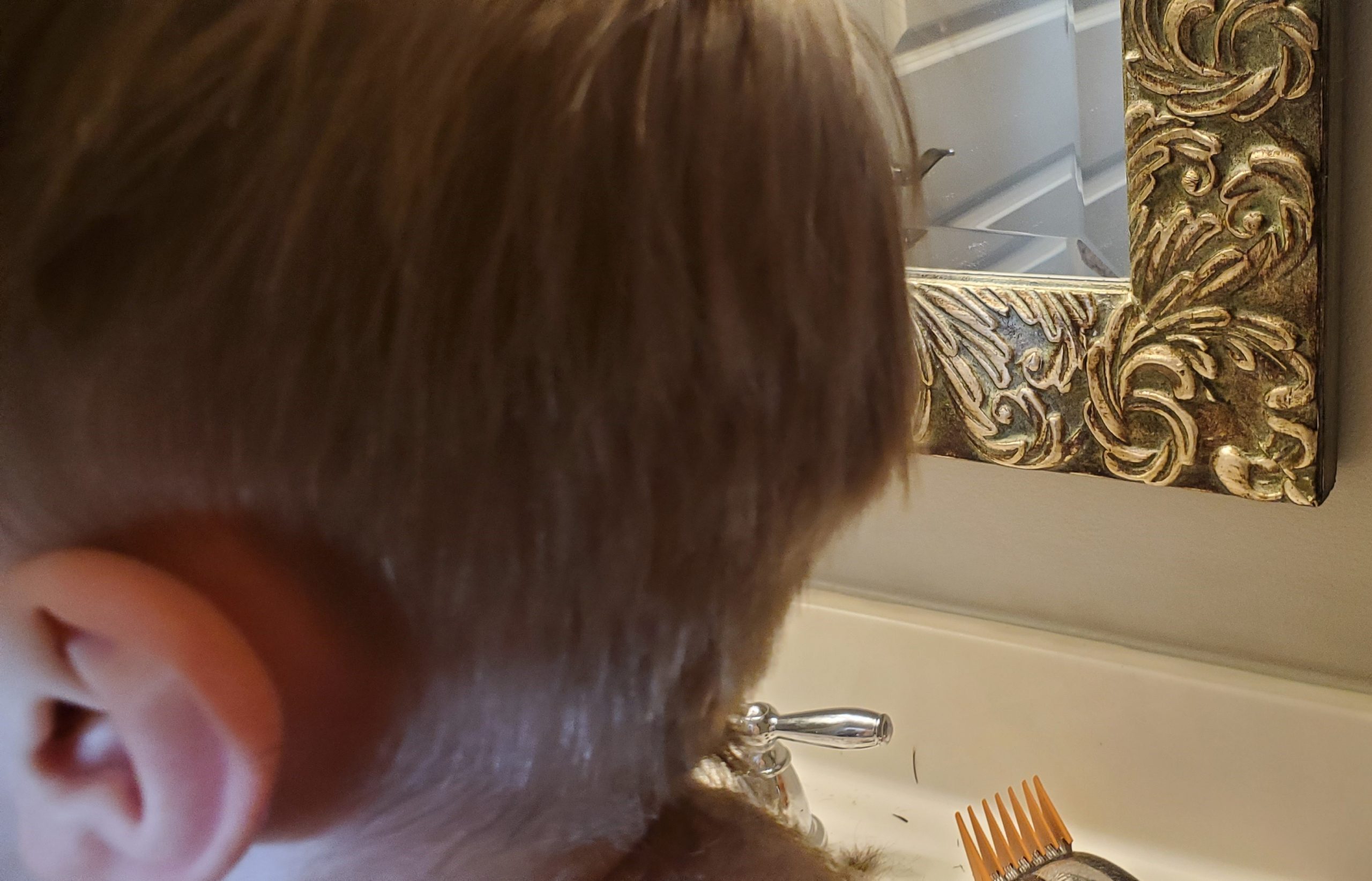 cutting boys hair around ears