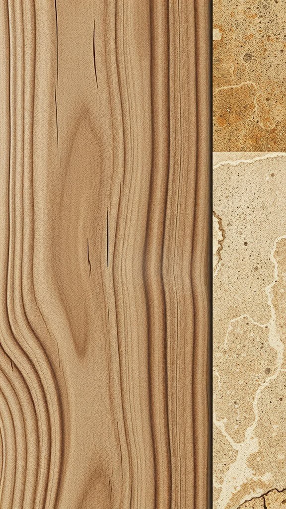 Natural wood-like textures in earthy tones